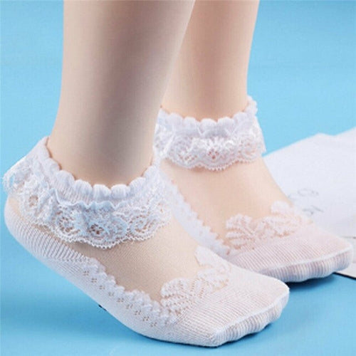 Cute Kids Baby Girl Socks Lace Ruffle Frilly Ankle