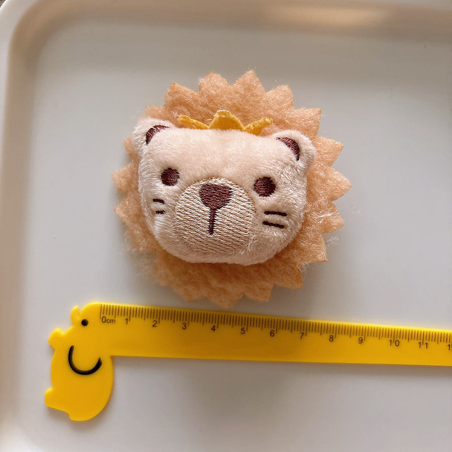 Versatile Cute Cartoon Plush Children’s Hair Clip with 3D Cotton