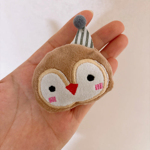 Versatile Cute Cartoon Plush Children’s Hair Clip with 3D Cotton