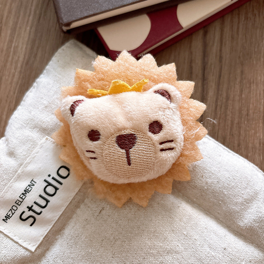 Versatile Cute Cartoon Plush Children’s Hair Clip with 3D Cotton