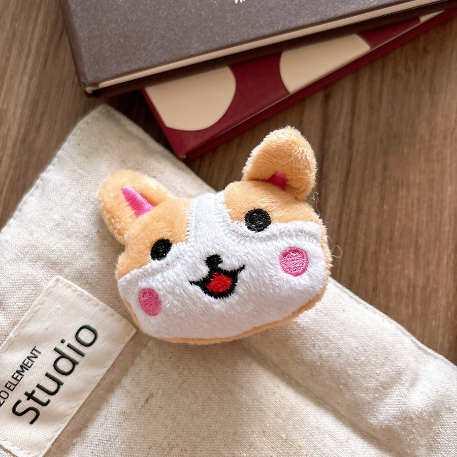 Versatile Cute Cartoon Plush Children’s Hair Clip with 3D Cotton